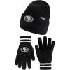 Ultra Game Adults NFL Official Super Soft Marled Winter Beanie Knit Hat With Warm Touch Screen Gloves(Black)