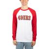 Ultra Game Adults NFL Official Super Soft Raglan Baseball Long Sleeve T-Shirt(White Updated)