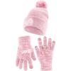 Ultra Game Adults NFL Official Super Soft Winter Beanie Knit Hat with Warm Touch Screen Gloves(Pink)
