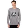 Ultra Game NFL Mens Long Sleeve Crew Neck Tee Shirt(Heather Gray)