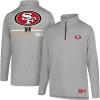 Ultra Game NFL Official Adults Super Soft Quarter Zip Long Sleeve T-Shirt(Heather Gray)