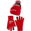 Ultra Game NFL Official Adults Unisex Super Soft Winter Beanie Knit Hat with Extra Warm Touch Screen Gloves, Atlanta Falcons, Team Color 2, 1SIZE