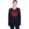 Ultra Game NFL womens Nfl Fleece Lace Long Sleeve Sweatshirt for Women(Black)