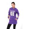 Ultra Game NFL womens Tunic Hoodie Pullover Sweatshirt Terry(Purple)