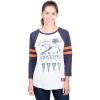Ultra Game Women’s NFL Official Super Soft Raglan Vintage Baseball T-Shirt(White)