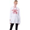 Ultra Game Women’s NFL Official Super Soft Tie Neck Hoodie Sweatshirt(White)