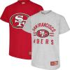Ultra Game Youth NFL Official Super Soft 2 Pack T-Shirt Set(Team Color/Heather Gray)