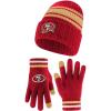Ultra Game Youth NFL Official Super Soft Team Stripe Winter Beanie Knit Hat with Warm Touch Screen Gloves(Team Color)