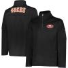 Ultra Game mens Nfl Official Quarter-zip Fleece Pullover Sweatshirt With Zipper Pockets(Black)