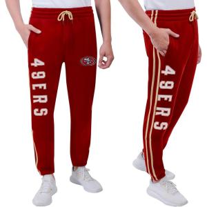 Ultra Game Adults NFL Official Active Super Soft Fleece Game Day Jogger Sweatpants(Team Color Stripe)