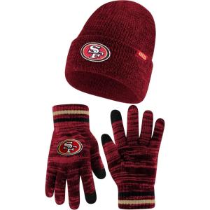 Ultra Game Adults NFL Official Super Soft Marl Knit Winter Beanie Knit Hat with Extra Warm Touch Screen Gloves(Team Color)