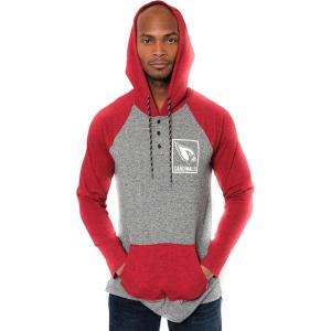 Ultra Game Mens NFL Official Fleece Hoodie Pullover Sweatshirt Henley(Arizona Cardinals)