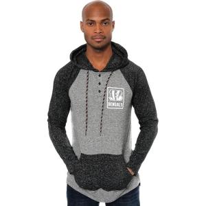 Ultra Game Mens NFL Official Fleece Hoodie Pullover Sweatshirt Henley(Cincinnati Bengals)