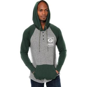 Ultra Game Mens NFL Official Fleece Hoodie Pullover Sweatshirt Henley(Green Bay Packers)