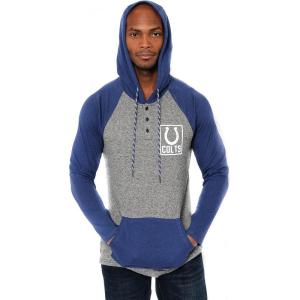 Ultra Game Mens NFL Official Fleece Hoodie Pullover Sweatshirt Henley(Indianapolis Colts)