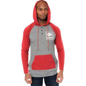 Ultra Game Mens NFL Official Fleece Hoodie Pullover Sweatshirt Henley(Kansas City Chiefs)