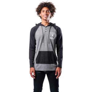 Ultra Game Mens NFL Official Fleece Hoodie Pullover Sweatshirt Henley(Las Vegas Raiders)
