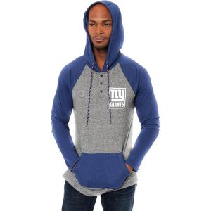 Ultra Game Mens NFL Official Fleece Hoodie Pullover Sweatshirt Henley(New York Giants)