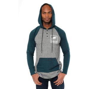 Ultra Game Mens NFL Official Fleece Hoodie Pullover Sweatshirt Henley(Philadelphia Eagles)