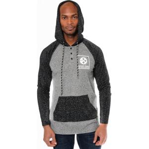 Ultra Game Mens NFL Official Fleece Hoodie Pullover Sweatshirt Henley(Pittsburgh Steelers)