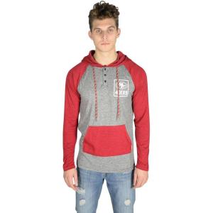 Ultra Game Mens NFL Official Fleece Hoodie Pullover Sweatshirt Henley(San Francisco 49ers)