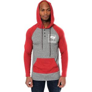 Ultra Game Mens NFL Official Fleece Hoodie Pullover Sweatshirt Henley(Tampa Bay Buccaneers)