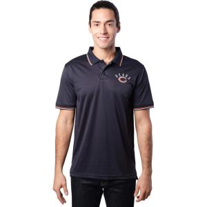 Ultra Game Mens NFL Official Super Soft Quick Dry Jersey Polo Shirt(Navy)