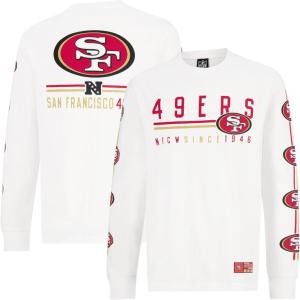 Ultra Game Men’s NFL Official Super Soft Supreme Long Sleeve T-Shirt(White Updated)
