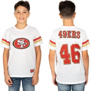 Ultra Game NFL Boys Mesh Vintage Jersey Tee Shirt(White)