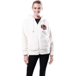 Ultra Game NFL Chicago Bears Womenss Fleece Sherpa Hoodie Jacket, Cream, Small