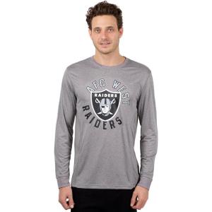 Ultra Game NFL Mens Long Sleeve Crew Neck Tee Shirt(Heather Gray)