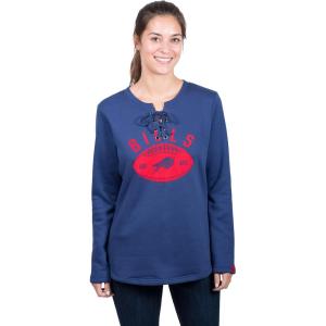 Ultra Game NFL womens Nfl Fleece Lace Long Sleeve Sweatshirt for Women(Blue)