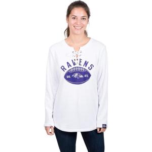Ultra Game NFL womens Nfl Fleece Lace Long Sleeve Sweatshirt for Women(White)