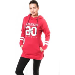 Ultra Game NFL womens Tunic Hoodie Pullover Sweatshirt Terry(Red)