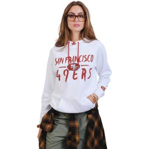 Ultra Game Women’s NFL Official Super Soft Tie Neck Hoodie Sweatshirt(White Updated)