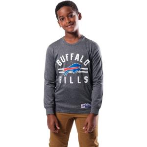 Ultra Game Youth NFL Official Super Soft Supreme Long Sleeve T-Shirt(Heather Charcoal)
