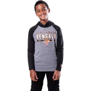 Ultra Game Youth Standard NFL Moisture Wicking Athletic Performance Pullover Sweatshirt Hoodie, Team Color, 10-12