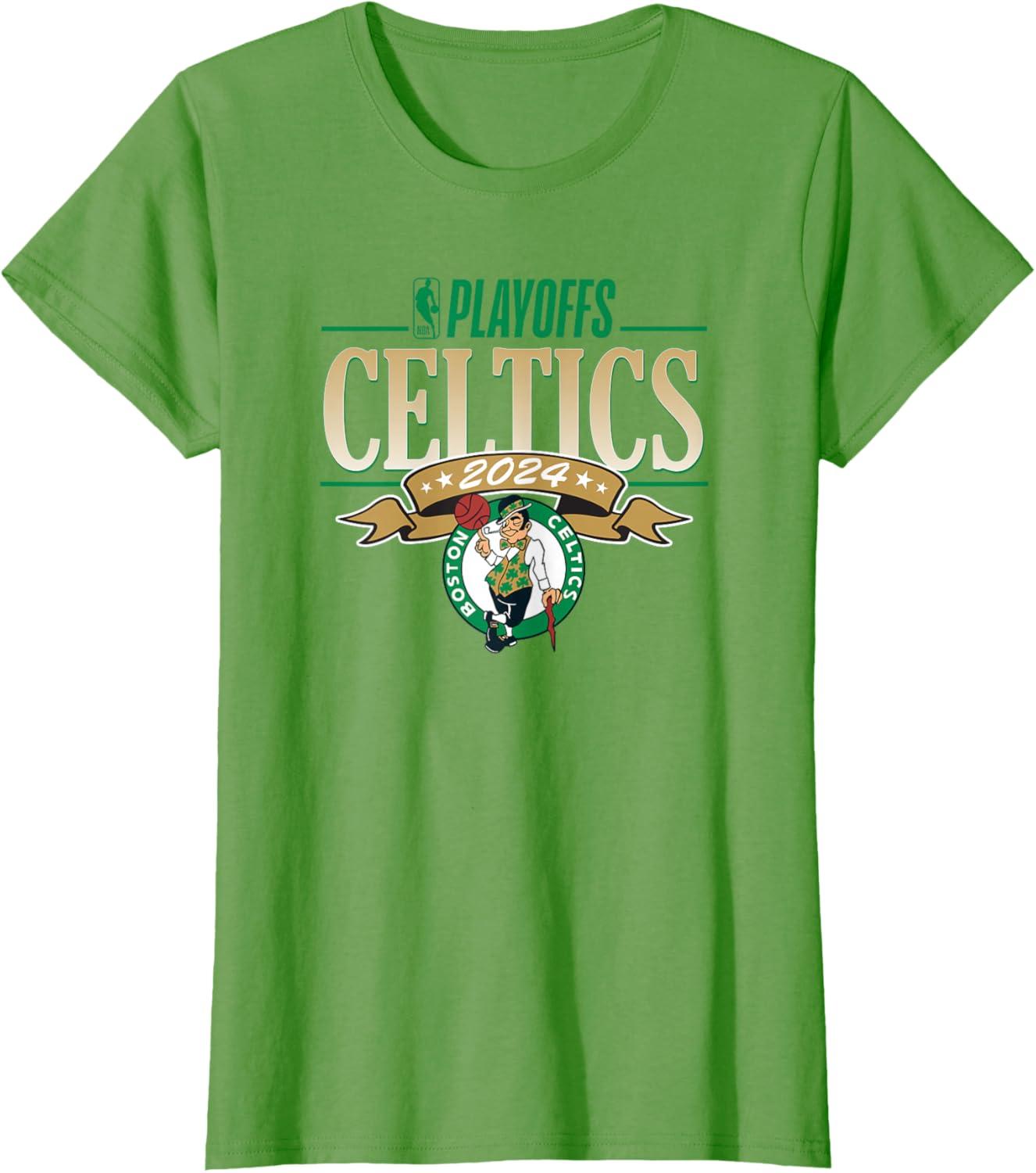 imageNBA Licensed Boston Celtics 2024 Playoffs TShirtGrass Green