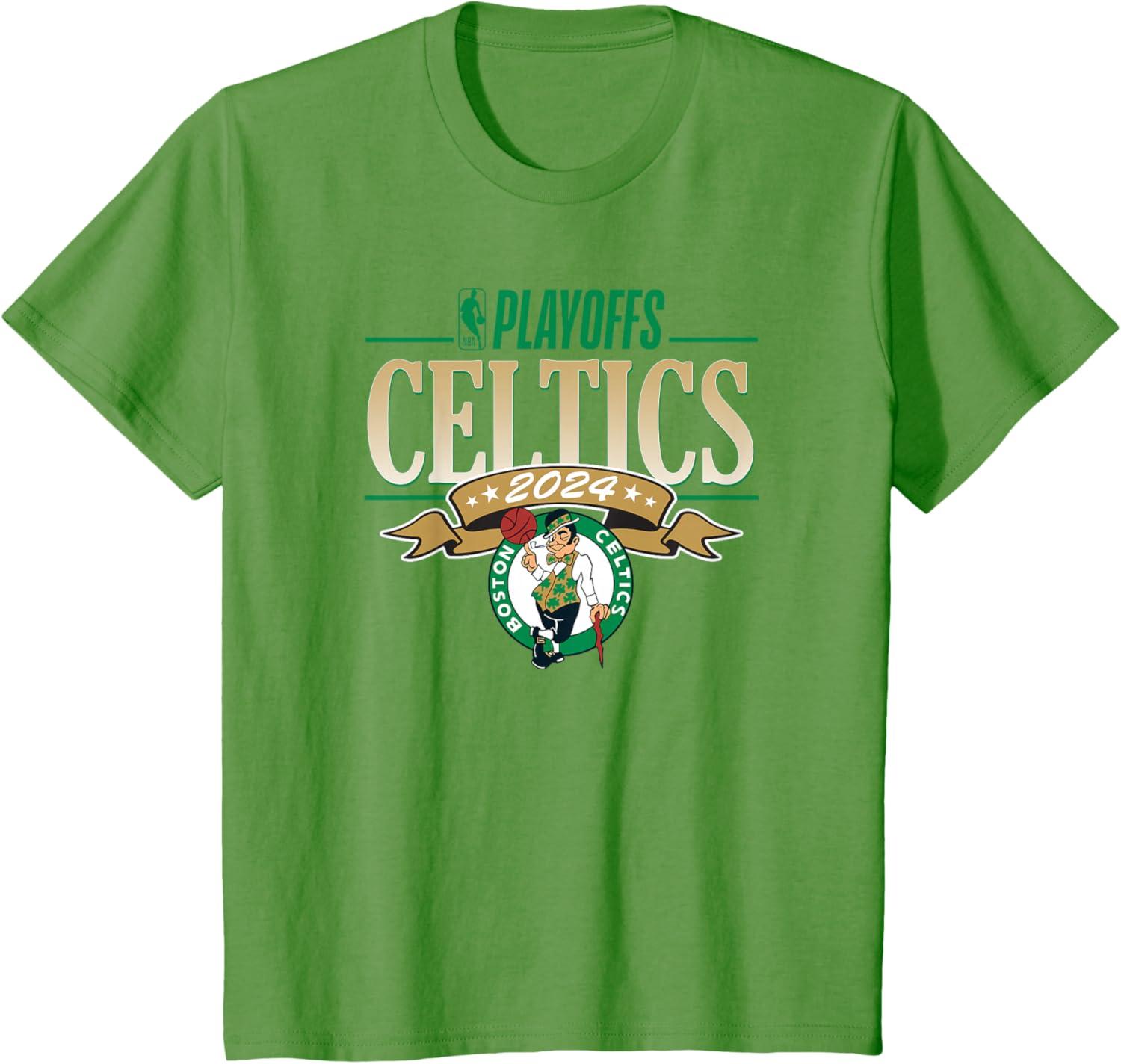 imageNBA Licensed Boston Celtics 2024 Playoffs TShirtGrass Green