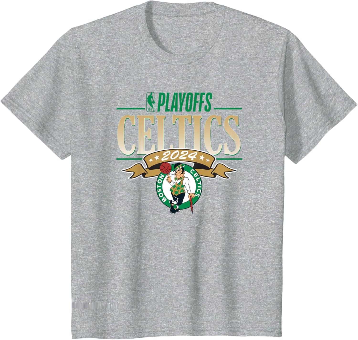imageNBA Licensed Boston Celtics 2024 Playoffs TShirtHeather Grey