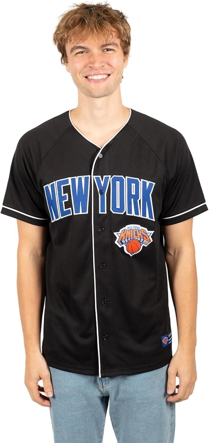 imageUltra Game Mens NBA Official Super Soft Button Down Jersey Baseball ShirtBlack 23