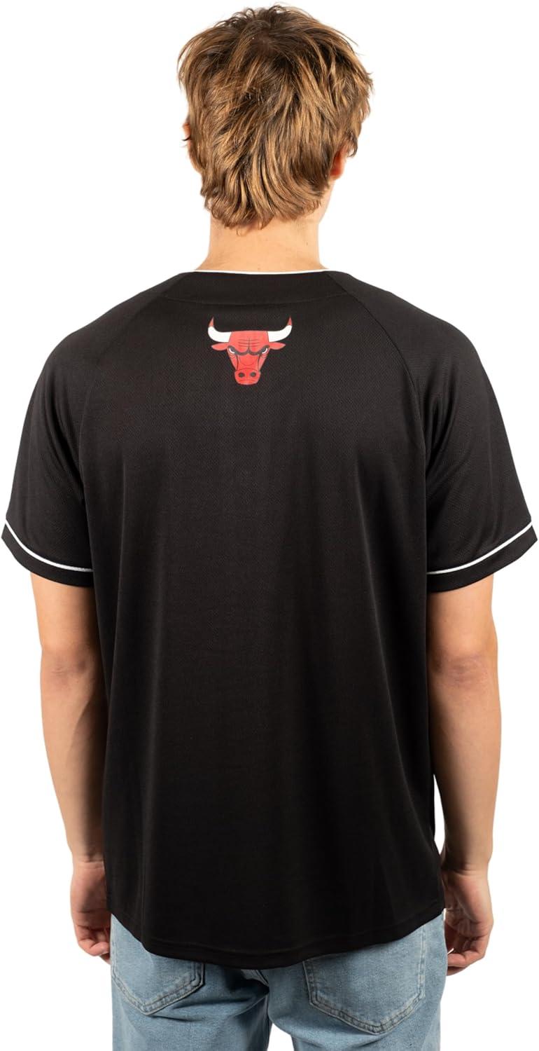 imageUltra Game Mens NBA Official Super Soft Button Down Jersey Baseball ShirtBlack 23