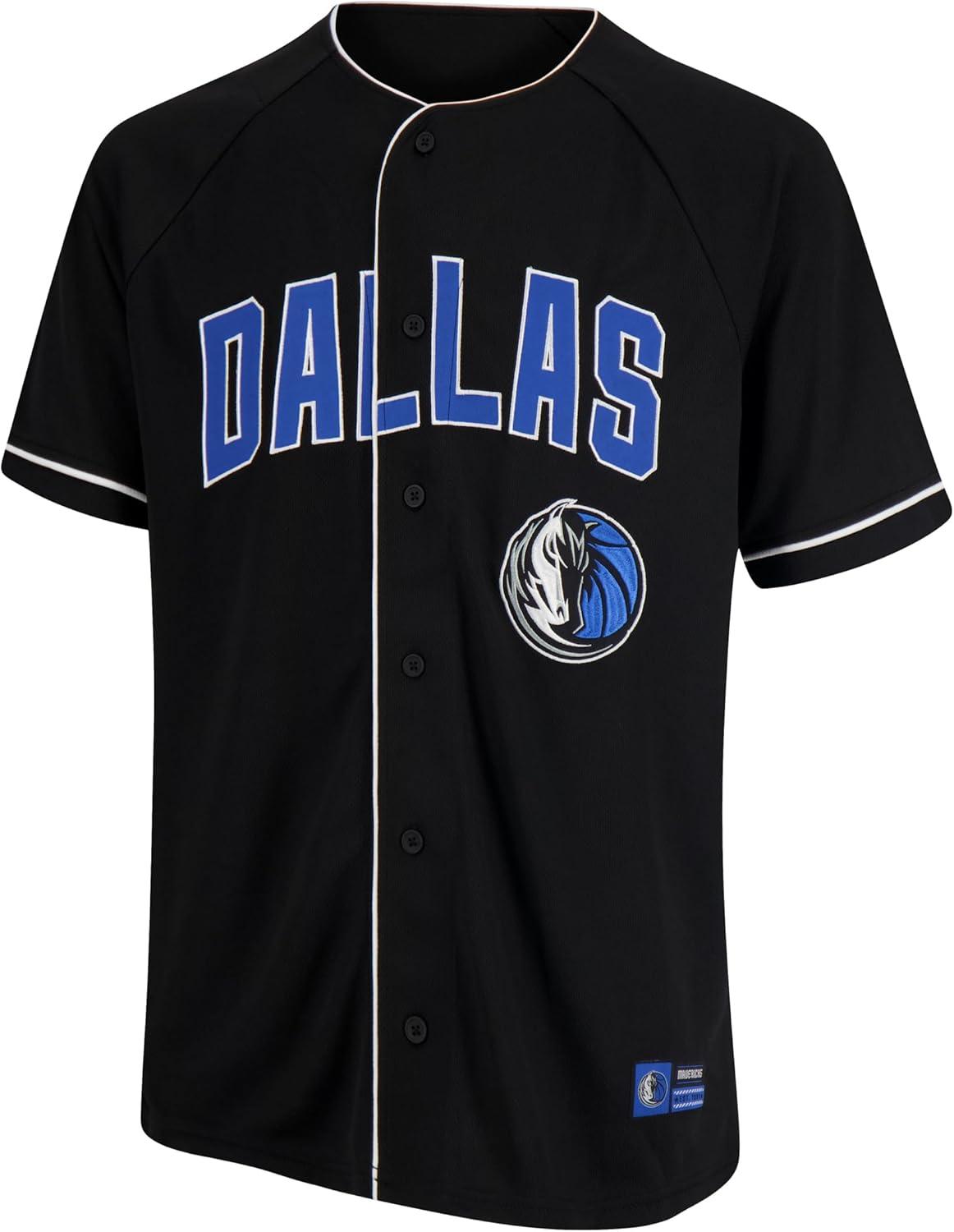 imageUltra Game Mens NBA Official Super Soft Button Down Jersey Baseball ShirtBlack 23