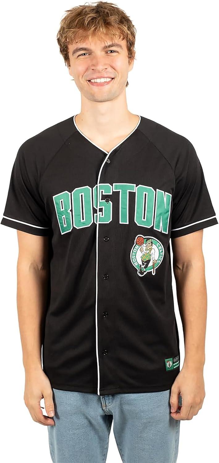 imageUltra Game Mens NBA Official Super Soft Button Down Jersey Baseball ShirtBlack 23