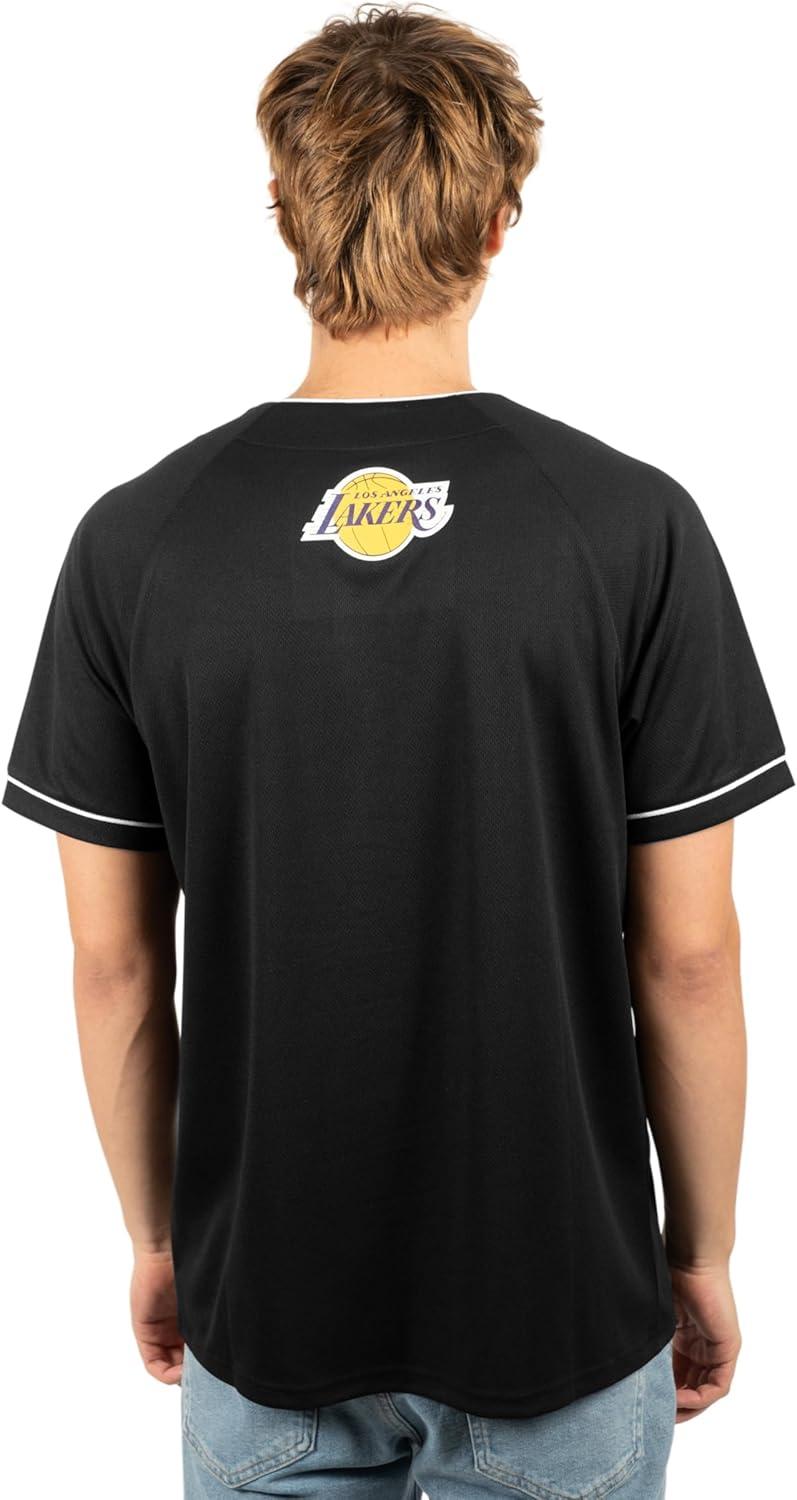 imageUltra Game Mens NBA Official Super Soft Button Down Jersey Baseball ShirtBlack 23