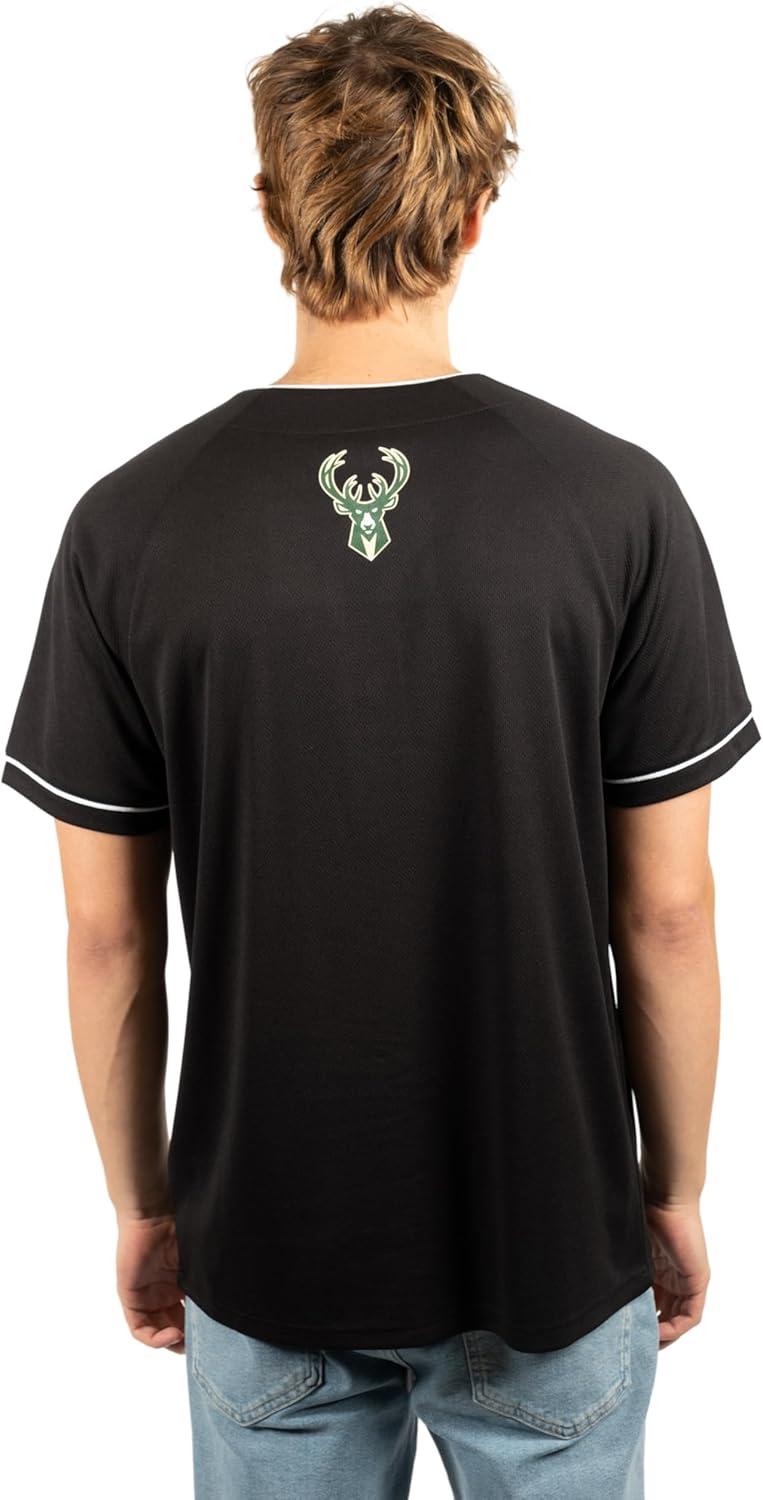 imageUltra Game Mens NBA Official Super Soft Button Down Jersey Baseball ShirtBlack 23