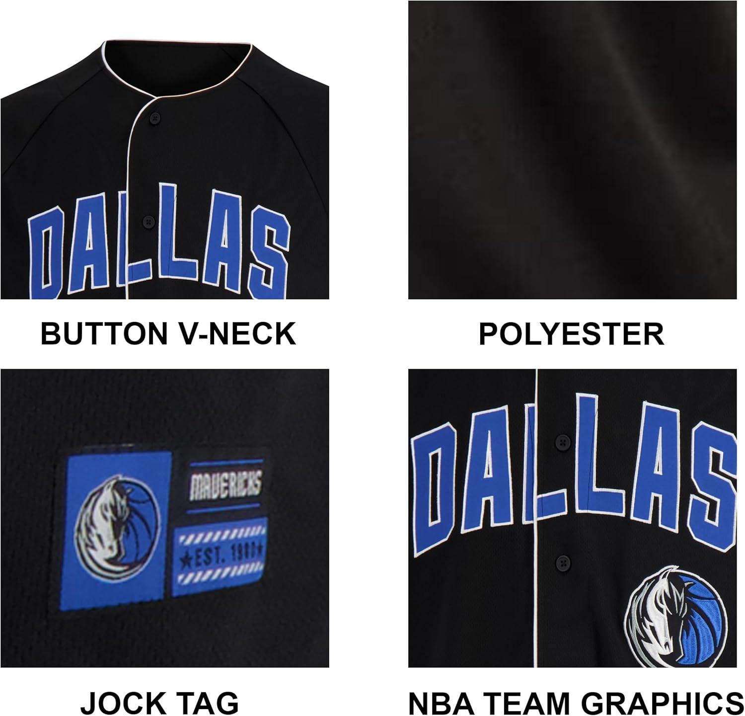 imageUltra Game Mens NBA Official Super Soft Button Down Jersey Baseball ShirtBlack 23