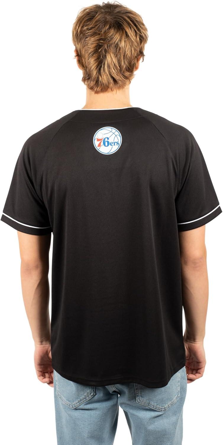 imageUltra Game Mens NBA Official Super Soft Button Down Jersey Baseball ShirtBlack 23