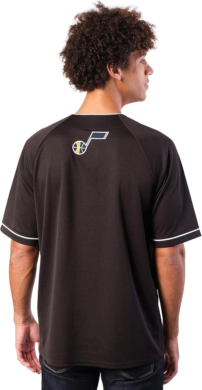 imageUltra Game Mens NBA Official Super Soft Button Down Jersey Baseball ShirtBlack 23