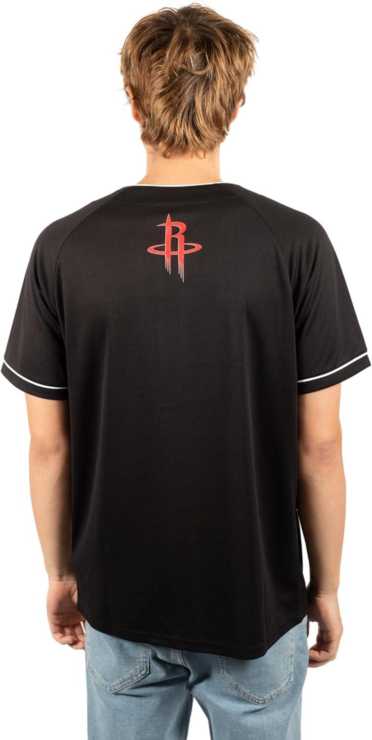 imageUltra Game Mens NBA Official Super Soft Button Down Jersey Baseball ShirtBlack 23